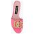 Ciabatte Dolce & Gabbana in pelle rosa con logo oro - vista 5