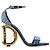 Sandali con tacco in denim blu Dolce & Gabbana