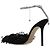 Jimmy Choo Saeda Décolleté in Raso Nero con Perline - vista 2