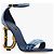 Sandali con tacco in denim blu Dolce & Gabbana - vista 4
