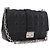 Christian Dior Canage Chain Shoulder Bag Leather Black Silver