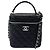 Borsa a tracolla e vanity Chanel in pelle di vitello granulata nera