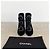 Stivaletti Chanel in velluto nero Camelia - vista 3