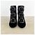Stivaletti Chanel in velluto nero Camelia - vista 4