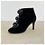 Stivaletti Chanel in velluto nero Camelia - vista 5