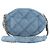 CHANEL - Borsa a tracolla Oval CC Chanel in denim blu e metallo dorato - vista 3