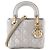 DIOR - Borsa a tracolla Lady Dior mini in pelle cannage metallizzata grigia