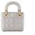 DIOR - Borsa a tracolla Lady Dior mini in pelle cannage metallizzata grigia - vista 3