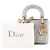 DIOR - Borsa a tracolla Lady Dior mini in pelle cannage metallizzata grigia - vista 9