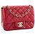 CHANEL - Borsa a tracolla Classique/Timeless Mini Square Chanel in pelle liscia rosso lampone - vista 2