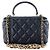 CHANEL - Borsa a tracolla Vanity Top Handle in pelle liscia blu navy - vista 3