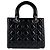 Borsa Lady Dior Medium in pelle vernice Cannage Nera - vista 2