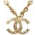 Collana con pendente Chanel CC placcata oro e strass - vista 2