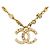 Collana con pendente Chanel CC placcata oro e strass - vista 3