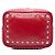 Borsa a secchiello Prada Small Soft Calf Studded rossa - vista 3