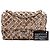 Borsa a tracolla Chanel CC in raso beige trapuntata con paillettes - vista 12
