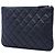 Clutch Chanel Small Quilted Caviar O Case Blu - vista 2