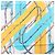 Hermès Carré 90 "Clic Clac" Foulard in Seta Blu x Giallo - vista 12