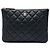 Clutch Chanel Small Quilted Caviar O Case Nera
