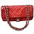 Borsa a patta Chanel in pelle traforata rossa