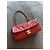 Borsa a patta Chanel in pelle traforata rossa - vista 13