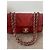 Borsa a patta Chanel in pelle traforata rossa - vista 2