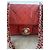 Borsa a patta Chanel in pelle traforata rossa - vista 3