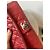Borsa a patta Chanel in pelle traforata rossa - vista 5