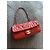 Borsa a patta Chanel in pelle traforata rossa - vista 8