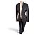 Completo Gucci in lana nera a righe -