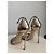 Sandali blade Casadei in pelle argento e oro - vista 3
