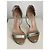 Sandali blade Casadei in pelle argento e oro - vista 4