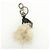 Chaveiro PRADA Triangle Log em couro Saffiano com pele Beige - vista 2