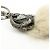Chaveiro PRADA Triangle Log em couro Saffiano com pele Beige - vista 7