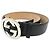 GUCCI Interlocking G Guccissima Ledergürtel Schwarz Silber 114984