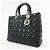 Borsa Christian Dior Lady Dior Cannage in pelle d'agnello nera - vista 3