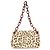 Borsa a tracolla PRADA in vitello con catena in plastica e logo triangolare Beige Brown