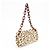 Borsa a tracolla PRADA in vitello con catena in plastica e logo triangolare Beige Brown - vista 4