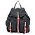 PRADA Triangle Logo Nylon Leather Backpack Studs Black Red1BZ811