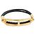 Hermès HERMES Bracciale Roulis Double Tour in pelle Veau Swift Nero Oro