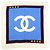 Sciarpa CHANEL COCO Mark 100% seta blu bianco navy rosso
