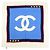 Sciarpa CHANEL COCO Mark 100% seta blu bianco navy rosso - vista 2