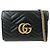 Borsa a tracolla con catena in pelle GUCCI GG Marmont Double G Nera 474575