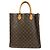 Louis Vuitton Monogram Sac Plat Tote Bag Hand Bag Brown M51140