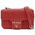 Borsa a tracolla con catena PRADA in pelle di capra nappa rossa 1BD140