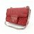 Borsa a tracolla con catena PRADA in pelle di capra nappa rossa 1BD140 - vista 3