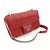 Borsa a tracolla con catena PRADA in pelle di capra nappa rossa 1BD140 - vista 4