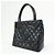 Borsa Tote CHANEL Matelassé COCO Mark Caviarskin Medallion Nera A01804 - vista 3