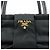 Borsa Tote PRADA in nylon, pelle e nastro Nero BN1601 - vista 17
