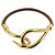 Hermès HERMES Jumbo Choker Bracciale in Pelle e Metallo Marrone Oro